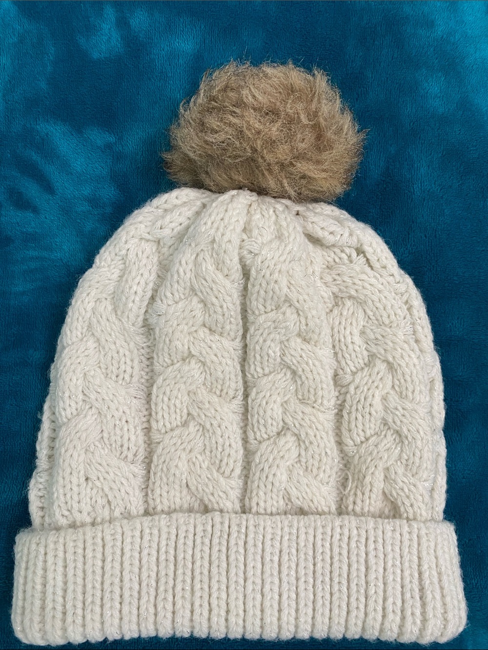 Classic Cream Cable Knit Pom Beanie - Kids Accessories